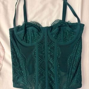 green lace corset